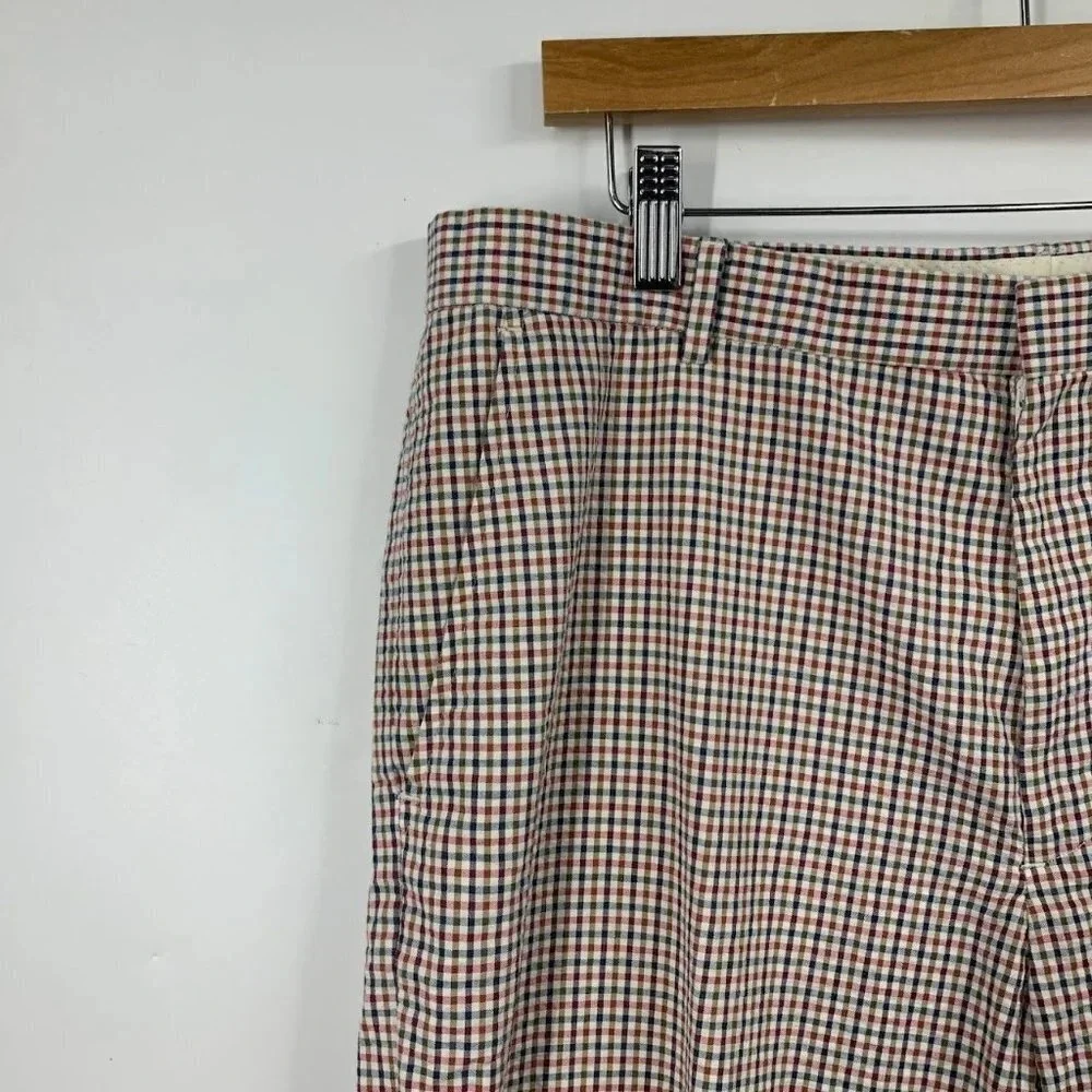 J.‎ Crew Men's Searsucker 100% Cotton Flat Front Slash Pocket Pants Size 34x30